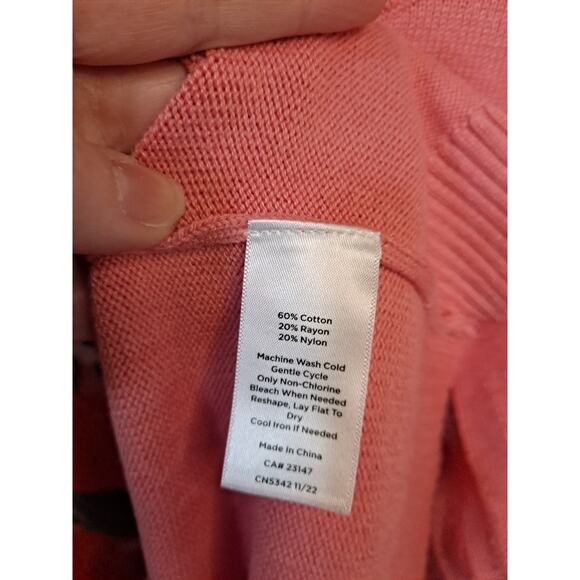 Talbots Pink Crew Neck Sweater With Bold‎ Oranges Size 2X - Picture 6 of 8